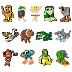 6-200pcs Hot sales Brainrot Cartoon Animals Series PVC shoe Accessories Detachable Waterproof  DIY Shoe Decorations Kids Giftsts