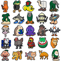 6-200pcs Hot sales Brainrot Cartoon Animals Series PVC shoe Accessories Detachable Waterproof  DIY Shoe Decorations Kids Giftsts