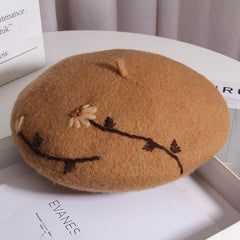 Vintage Pumpkin Embroidered Floral Hat