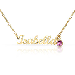 Custom Name Necklace with birthstone