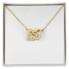 Interlocking Hearts Necklace - Yellow & White Gold Variants