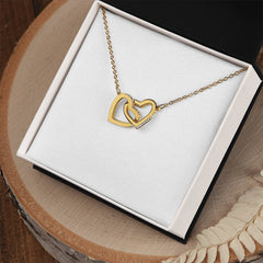 Interlocking Hearts Necklace - Yellow & White Gold Variants