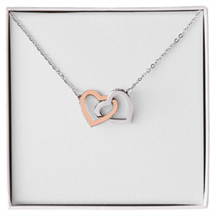 Interlocking Hearts Necklace - Yellow & White Gold Variants