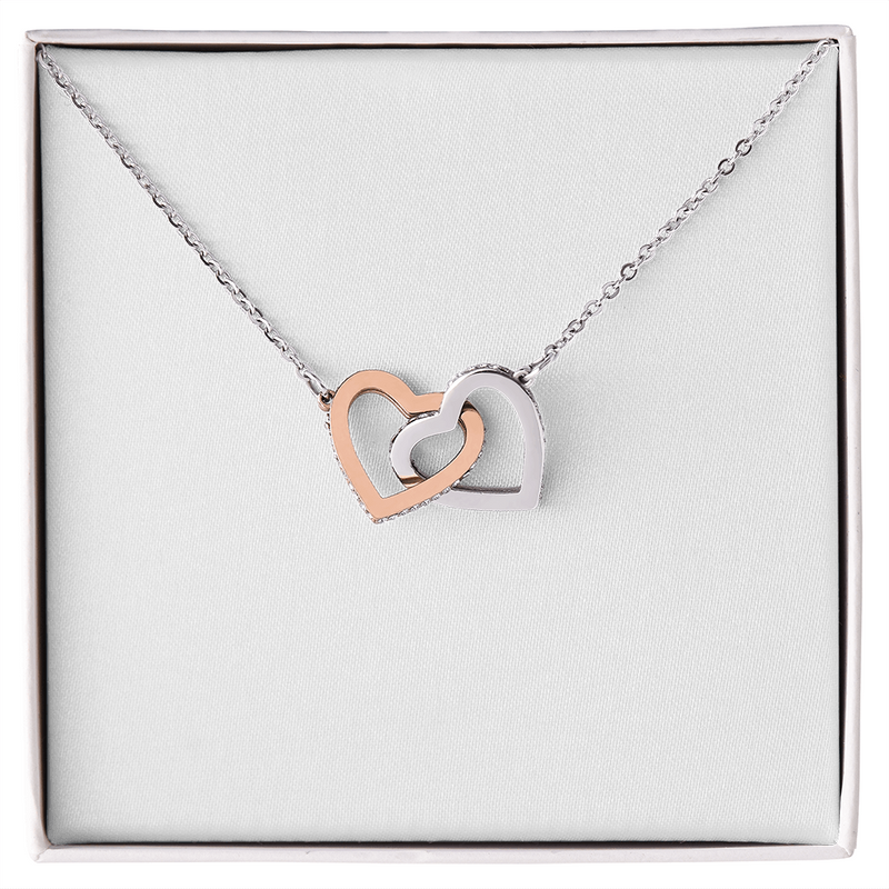 Interlocking Hearts Necklace - Yellow & White Gold Variants