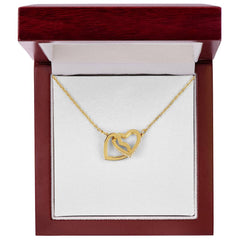Interlocking Hearts Necklace - Yellow & White Gold Variants