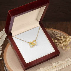 Interlocking Hearts Necklace - Yellow & White Gold Variants