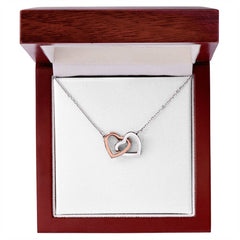 Interlocking Hearts Necklace - Yellow & White Gold Variants