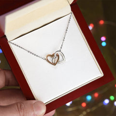 Interlocking Hearts Necklace - Yellow & White Gold Variants