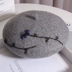 Vintage Pumpkin Embroidered Floral Hat