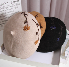 Vintage Pumpkin Embroidered Floral Hat