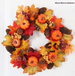Pumpkin Harvest Fall Wreath | Autumn Door Decor