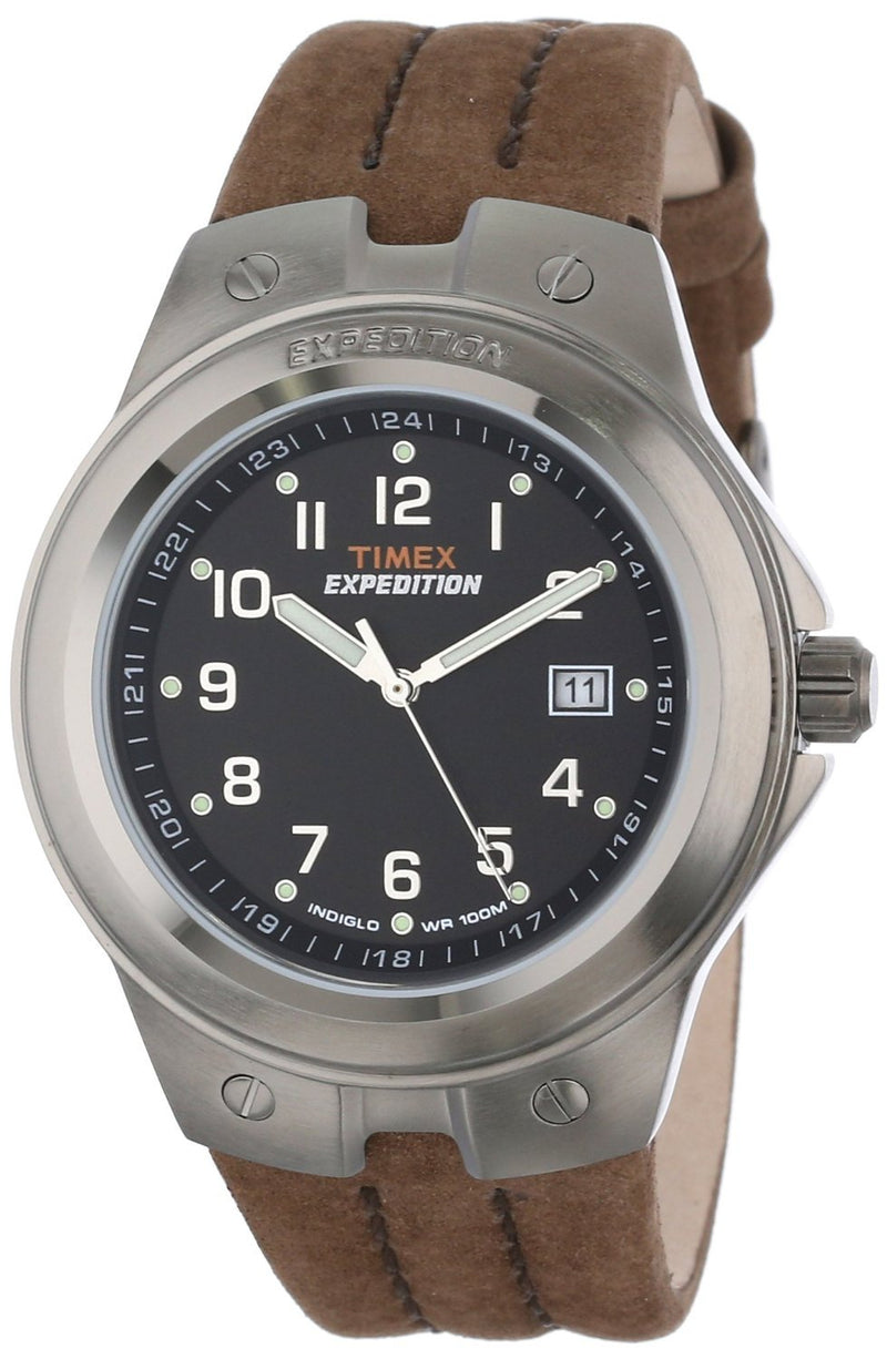 Timex Mens T49631 Expedition Metal Tech Brown Leather Strap Watch