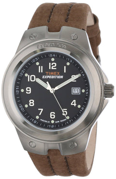 Timex Mens T49631 Expedition Metal Tech Brown Leather Strap Watch