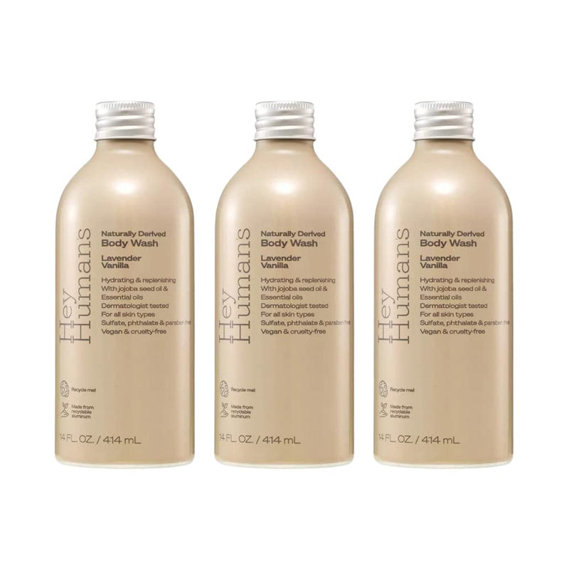HEY HUMANS Body Wash Lavender Vanilla - 14 fl oz - (Pack of 3)