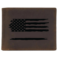 American Flag RFID Leather Wallet for Men